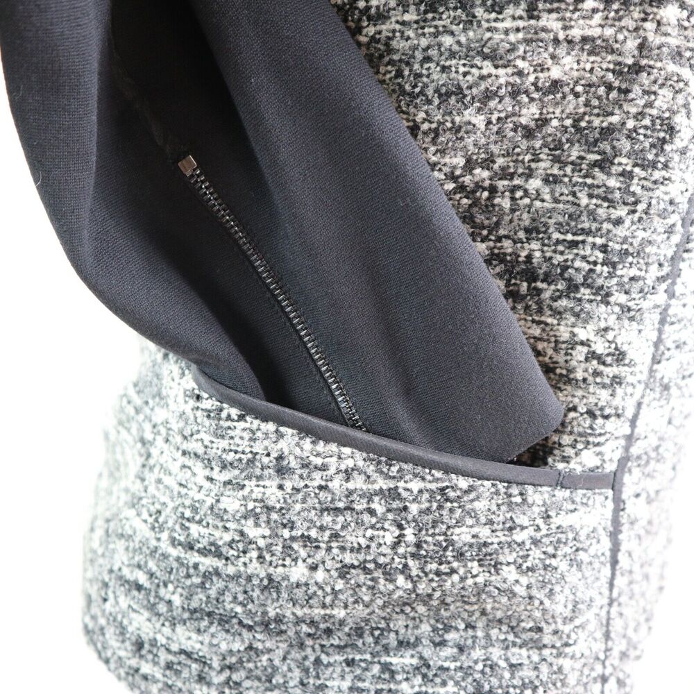 Ann Taylor Size 10 Boucle Wool Blend Moto Jacket Gray Heather - Picture 8 of 11